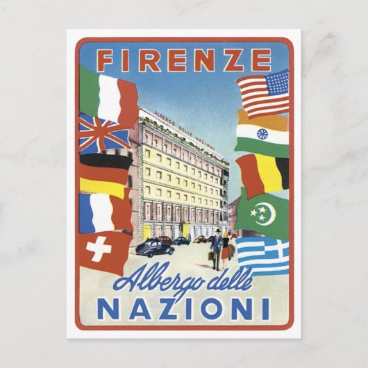 Firenze Nazioni Travel Poster Postkarte (Vorderseite)