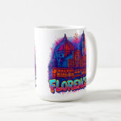 Firenze Neon Pop-Art Skyline Kaffeetasse (VorderseiteRechts)