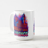 Firenze Neon Pop-Art Skyline Kaffeetasse (Vorderseite Links)