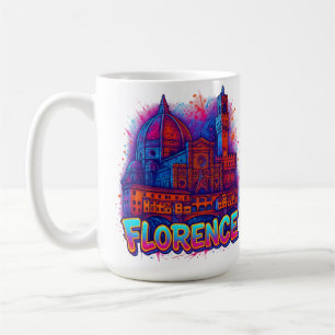 Firenze Neon Pop-Art Skyline Kaffeetasse