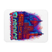 Firenze Neon Pop-Art Skyline Magnet (Horizontal)