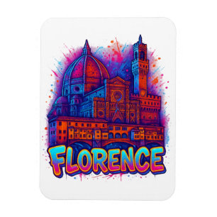 Firenze Neon Pop-Art Skyline Magnet