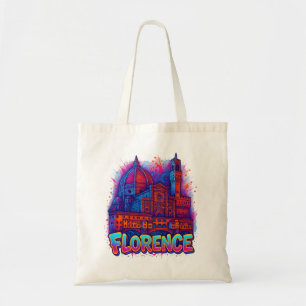 Firenze Neon Pop-Art Skyline Tragetasche