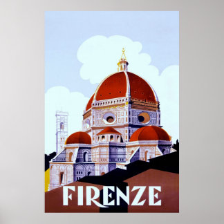 Firenze ~Vintage italienische Leinwand. Poster