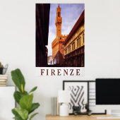 Firenze ~ Vintages Italienisches Reiseplakat. Poster (Heimbüro)