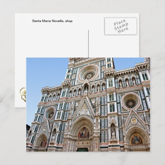 FirenzeDuomo - Kathedrale fascade Postkarte (Vorne/Hinten)
