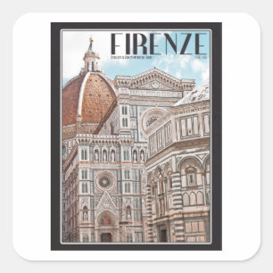 FirenzeDuomo Quadratischer Aufkleber