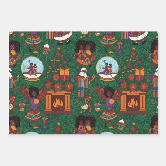 Fireplace and Kente Cloth Geschenkpapier Set (Vorderseite 3)