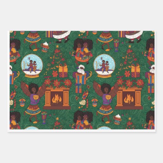 Fireplace and Kente Cloth Geschenkpapier Set (Vorderseite 2)