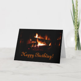 Fireplace Birthday Card Karte