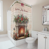 Fireplace, Music Notes, and Paris Postmark Duschvorhang (Beispiel)