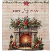 Fireplace, Music Notes, and Paris Postmark Duschvorhang (Vorderseite)