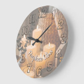 Fireplace Vibes Round Wall Clock | Cozy Cabin  Große Wanduhr (Winkel)