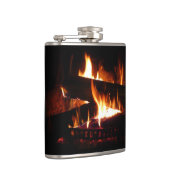 Fireplace Warm Winter Scene Photography Flachmann (Rechts)