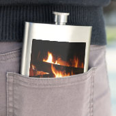 Fireplace Warm Winter Scene Photography Flachmann (Beispiel)