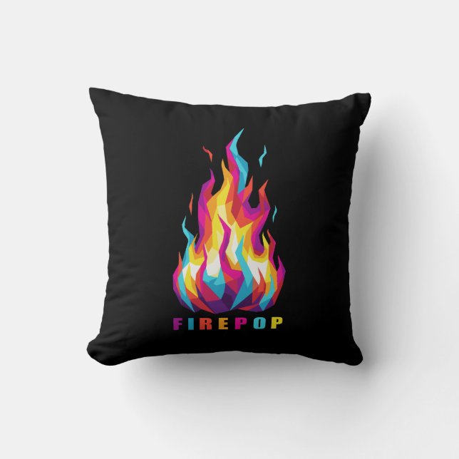 FIREPOP Colorful Polygonal Fire Kissen (Vorderseite)