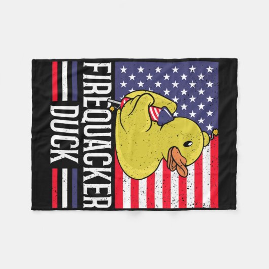 Firequacker Duck 4. Juli Firecracker Independe Fleecedecke (Vorderseite (Horizontal))