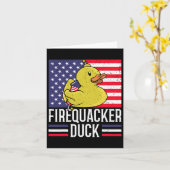 Firequacker Duck 4. Juli Firecracker Independe Karte (Gelbe Blume)