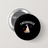 Firequacker Funny 4. Juli Patriotische Alberne Goo Button (Vorne & Hinten)
