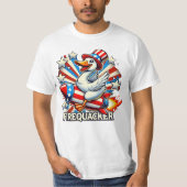 FIREQUACKER - Funny Patriotic Goose on a Rocket T- T-Shirt (Vorderseite)