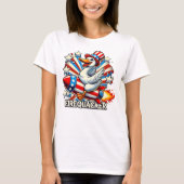 FIREQUACKER - Funny Patriotic Goose on a Rocket T- T-Shirt (Vorderseite)