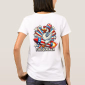 FIREQUACKER - Funny Patriotic Goose on a Rocket T- T-Shirt (Rückseite)