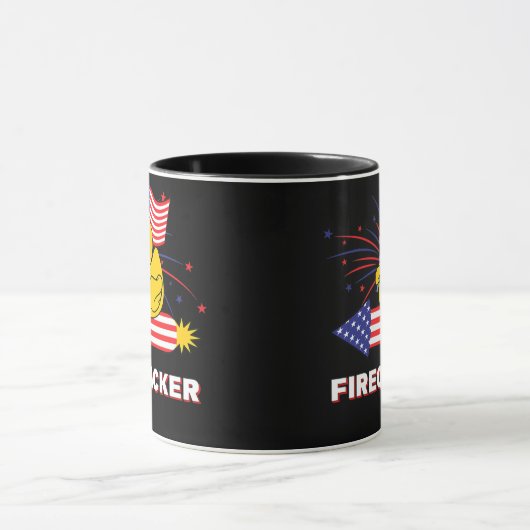 Firequacker Rubber Duck USA Patriotic 4. Juli Tasse (Zentrum)