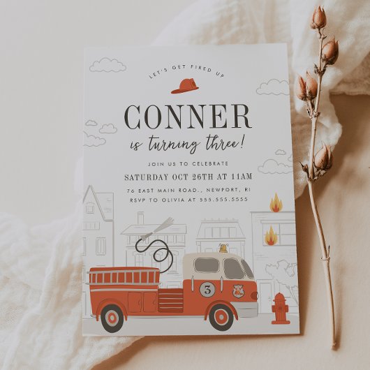 Fireruck Birthday Einladung Fireman Einladung