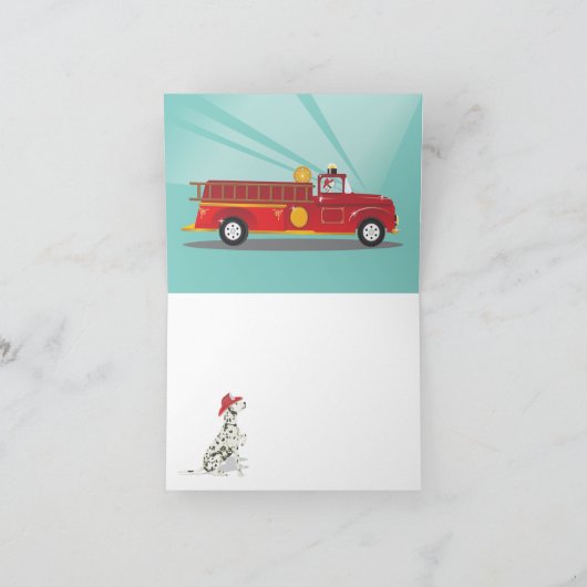 Fireruck Birthday Party Vielen Dank Anmerkungen Dankeskarte (Innenseite)