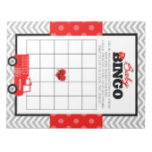 Fireruck Geschenk Bingo Baby Duschkabine Pack Notizblock (Vorderseite)