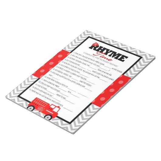 Fireruck Kinderzimmer Rhyme Baby Showroom Notizblock (angewinkelt)