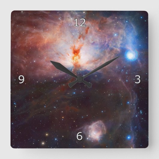 Fires of the Flame Nebula Quadratische Wanduhr (Vorderseite)