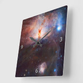 Fires of the Flame Nebula Quadratische Wanduhr (Winkel)