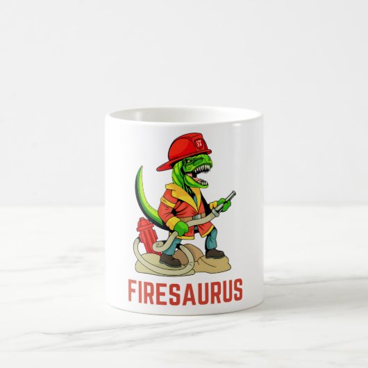 Firesaurus Firefighter Dinosaur Fireman T-Rex Kaffeetasse (Mittel)