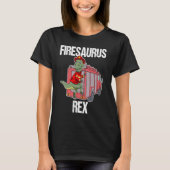 Firesaurus Rex Dinosaur Firefighter Fireman Boys T-Shirt (Vorderseite)