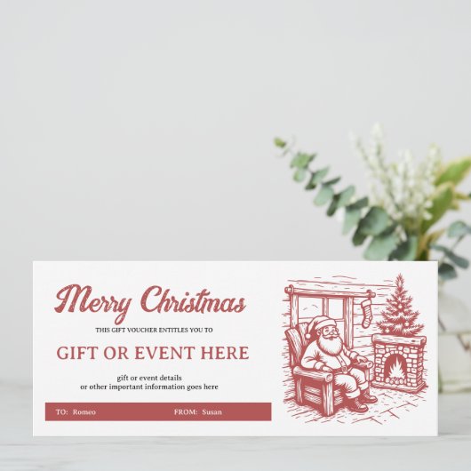 Fireside Cheer Weihnachtsgeschenkgutschein (Stehend Vorderseite)