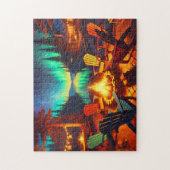 Fireside-Geschichten Adirondack-Stühle Lagerfeuer Puzzle (Vertikal)
