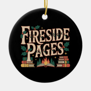 Fireside Pages Buchliebhaber Weihnachtsbaum Keramik Ornament