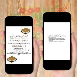 Fireside S'Mores Gathering Digitaler Download Einladung