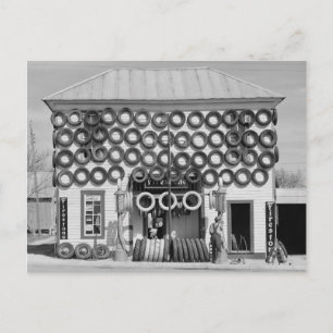 Firestone Reifenladen, 1940 Postkarte
