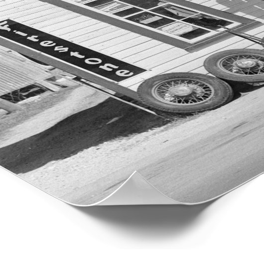 Firestone Reifenladen, 1940. Vintages Foto Poster (Ecke)