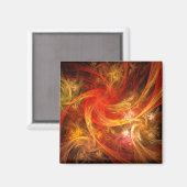 Firestorm Abstrakt Art Square Magnet (Vorderseite/Rückseite)