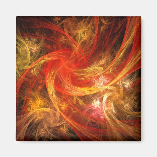 Firestorm Abstrakt Art Square Magnet (Vorne)