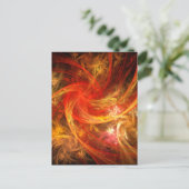 Firestorm Moderne Abstrakte Kunst Rot Gold Energie Postkarte (Stehend Vorderseite)