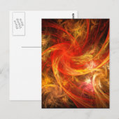 Firestorm Moderne Abstrakte Kunst Rot Gold Energie Postkarte (Vorne/Hinten)