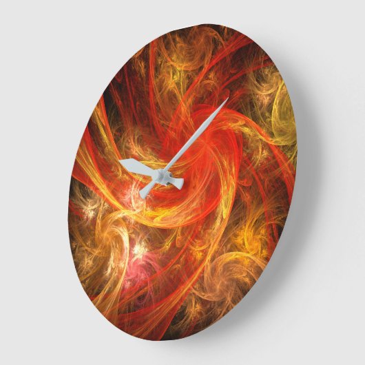 Firestorm Nova Abstract Art Round Große Wanduhr (Winkel)