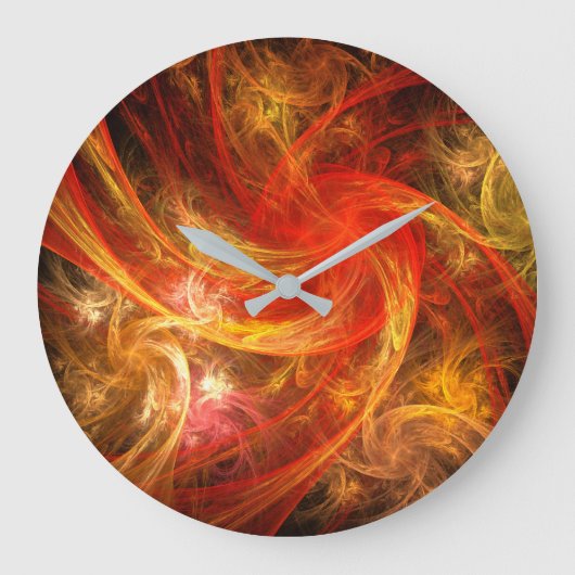Firestorm Nova Abstract Art Round Große Wanduhr (Vorderseite)