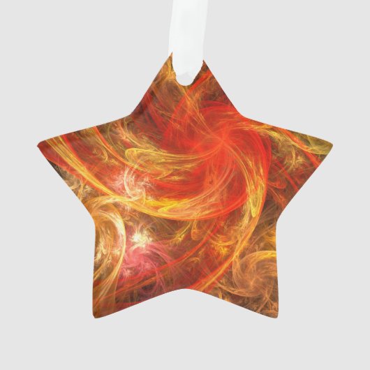 Firestorm Nova Abstrakt Art Acrylic Star Ornament (Rückseite)