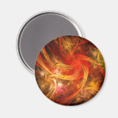 Firestorm Nova Abstrakt Art Round Magnet (Vorderseite/Rückseite)