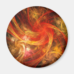 Firestorm Nova Abstrakt Art Round Magnet